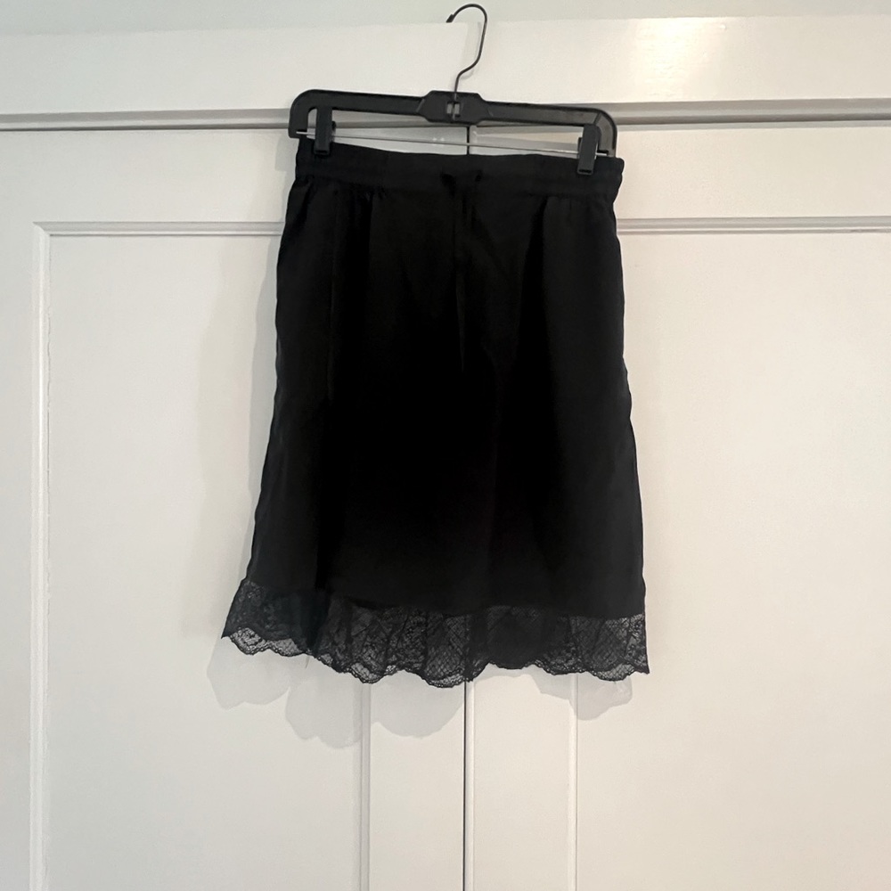 Zadig & Voltaire Guitar Silk Skirt Size 38. Silk lace trim